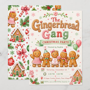 Gingerbread Gang Christmas Party Invitation