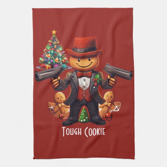 Gingerbread Gangster Kitchen Towel (Vertical)