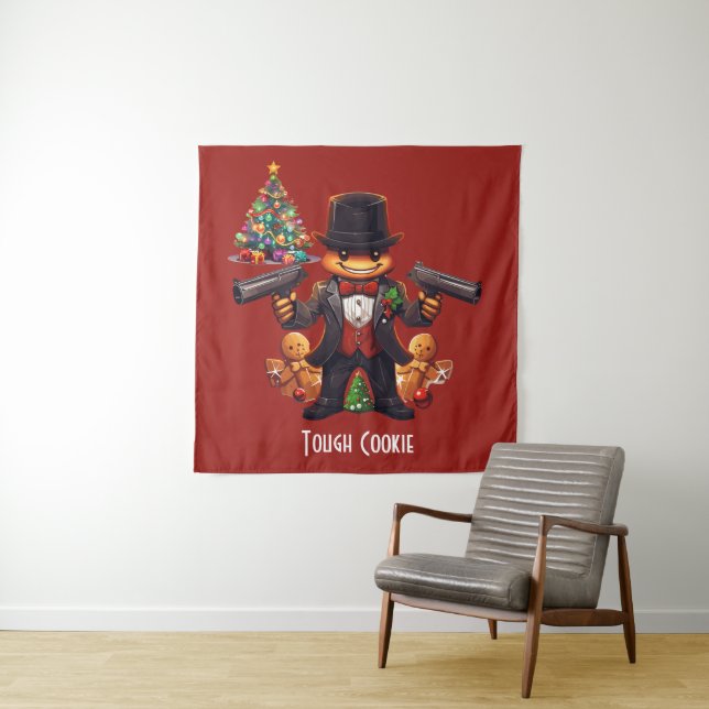 Gingerbread Gangster Tapestry (In Situ)