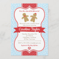 Gingerbread Gender Reveal Baby Shower Invitation