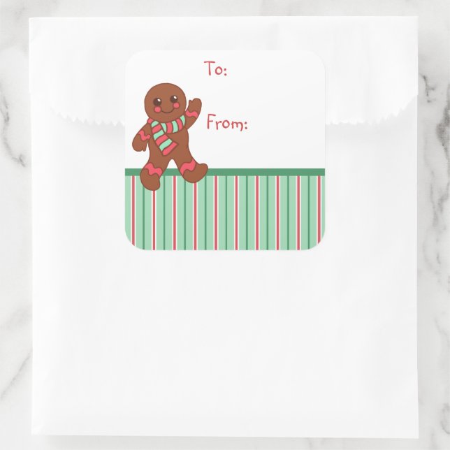 Gingerbread Gift Tag Stickers (Bag)