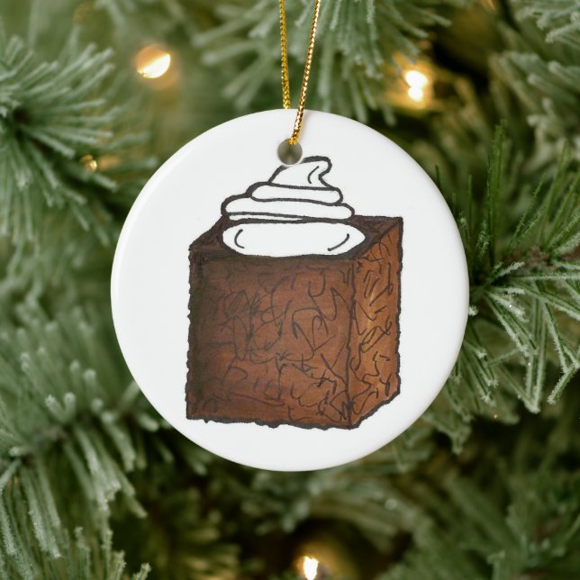 Gingerbread Ginger Bread Cake Christmas Baking Ceramic Ornament (Tree)
