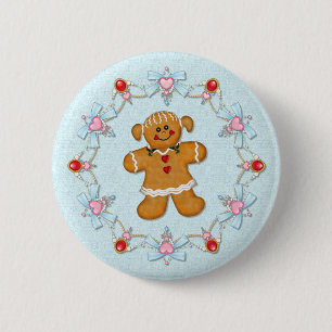 Gingerbread Girl 2 Inch Round Button