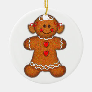 GINGERBREAD GIRL by SHARON SHARPE Ceramic Ornament