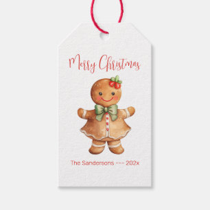 Gingerbread Girl Christmas Gift Tag