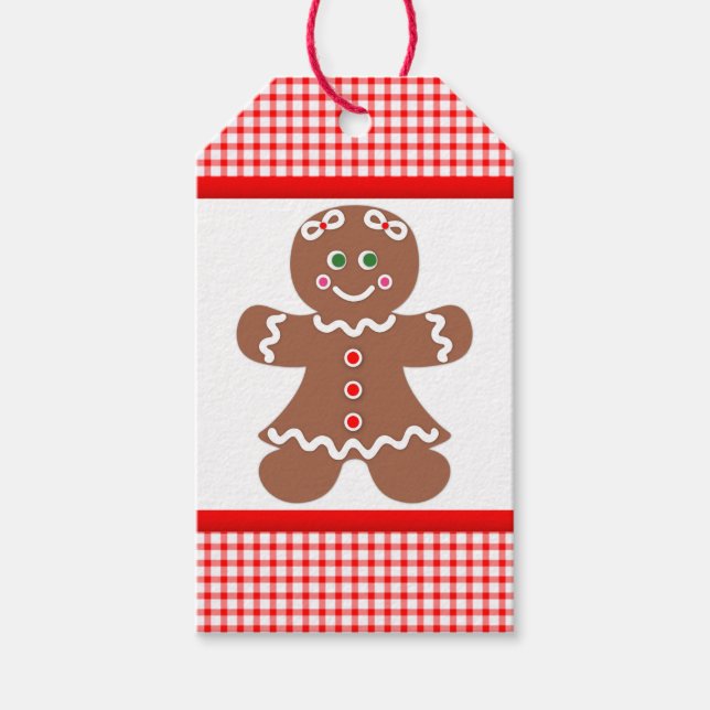 Gingerbread Girl Christmas Gift Tags (Front)