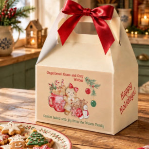 Gingerbread Girl Cookie Personalized Cookie Favor Box