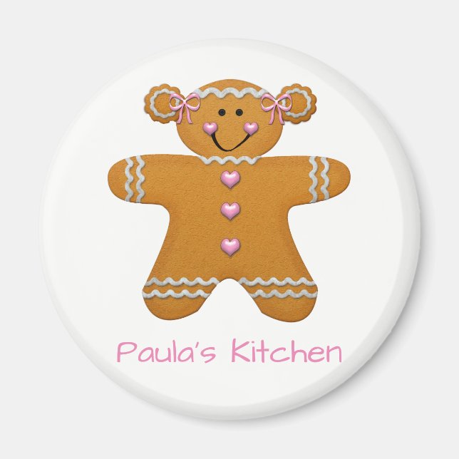 Gingerbread Girl Fridge Magnet~Personalize! Magnet (Front)