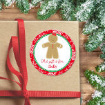 Gingerbread Girl Kids Gift Tag Christmas Sticker<br><div class="desc">This Christmas design features our cute little gingerbread girl accented with delicate snowflakes! Click the customize button for more flexibility in adding/modifying the text and/or graphics! Variations of this design as well as coordinating products are available in our shop, zazzle.com/store/doodlelulu. Contact us if you need this design applied to a...</div>