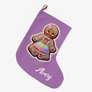 Gingerbread Girl Large Christmas Stocking