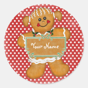 Gingerbread Girl Polka Dot Sticker