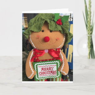 GINGERBREAD GIRL WITH WISHES FOR **GRANDDAUGHTER** HOLIDAY CARD