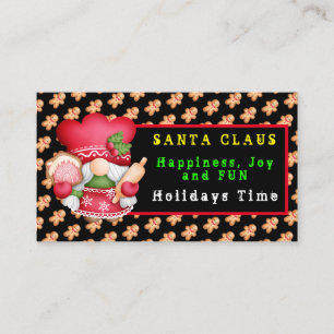 Gingerbread Gnome Customize Colour and Text Business Card