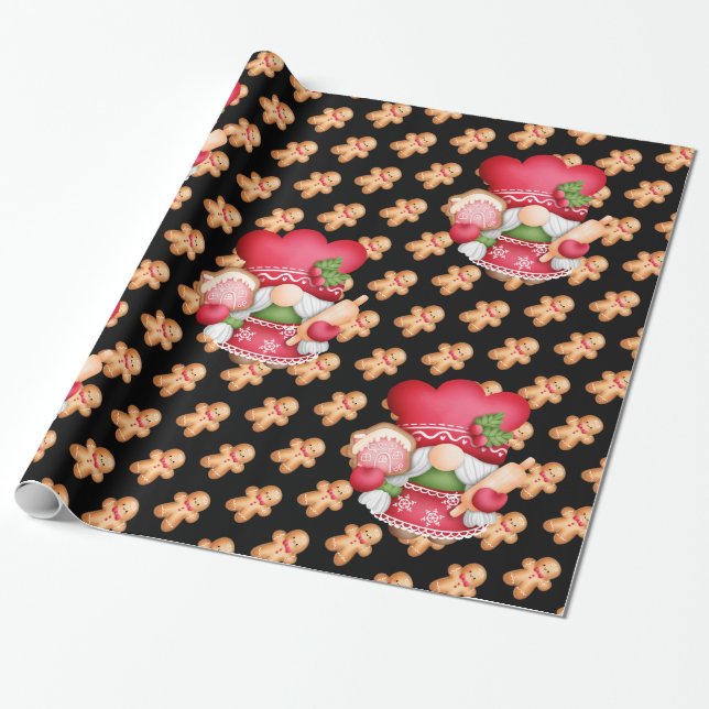 Gingerbread Gnome Customize Colour Wrapping Paper (Unrolled)