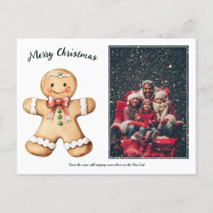 Gingerbread Greetings Photo  Holiday Postcard