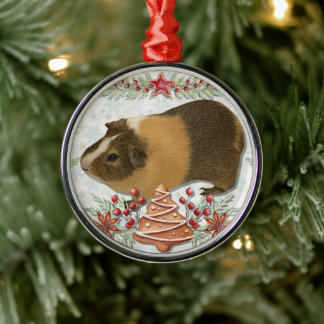 Gingerbread Guinea Pig Metal Ornament