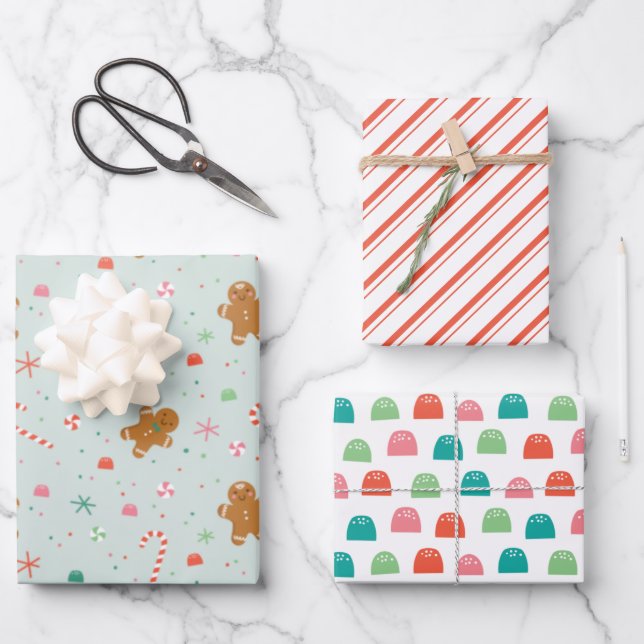 Gingerbread Gumdrop holiday wrapping paper (Front)