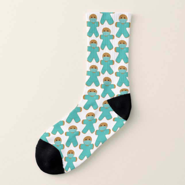 Gingerbread Healthcare Worker Socks (Left Outside)