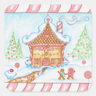 Gingerbread Heart House Sticker