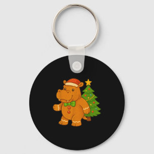 Gingerbread Hip Santa Hat Christmas Tree Hiptamus  Keychain