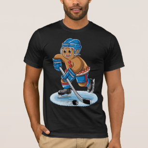 gingerbread hockey player christmas fun T-Shirt