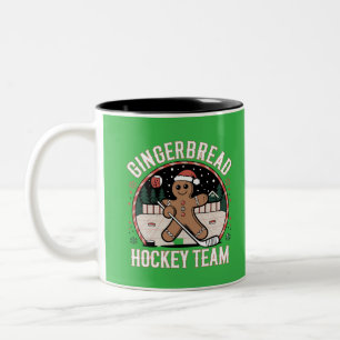 Gingerbread Hockey Team Digital Art Design Two-Tone Coffee Mug