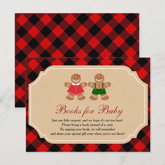 Gingerbread Holiday Christmas Books for Baby Invitation Postcard (Front/Back)