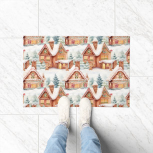 Gingerbread Holiday Christmas Pattern Doormat