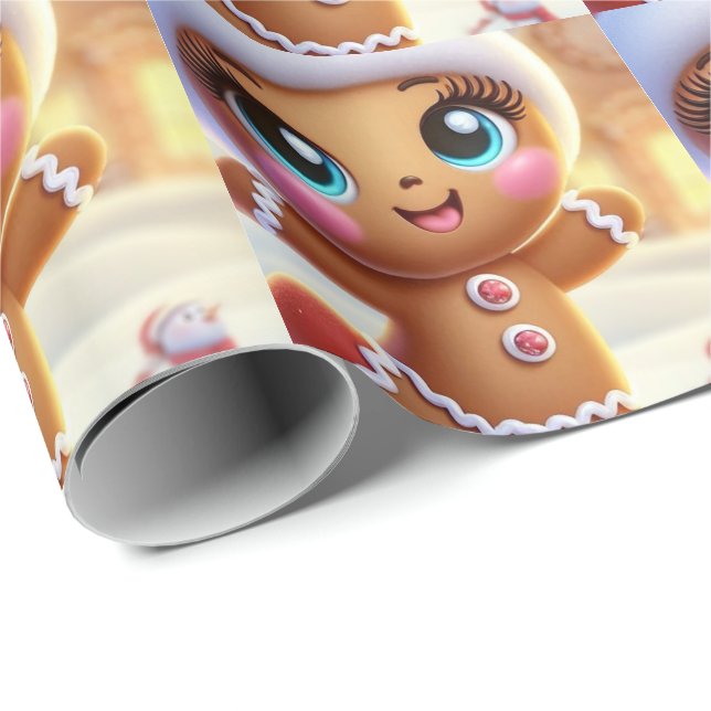 Gingerbread Holiday Joy Wrapping Paper (Roll Corner)
