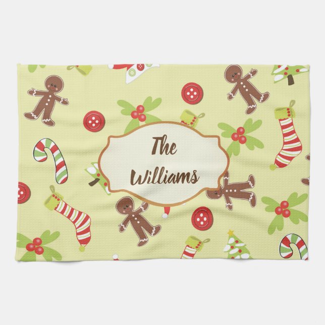 Gingerbread Holiday Kitchen Towel (Horizontal)