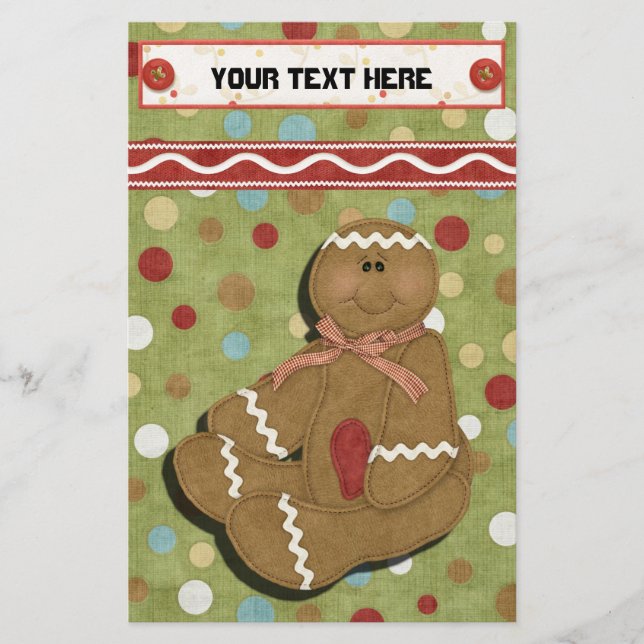 Gingerbread Holidays Recipe Binder-Divider Stationery (Front)