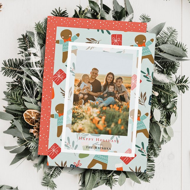 Gingerbread Homme Carte photo de vacances (Créateur téléchargé)