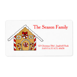 Gingerbread house address label