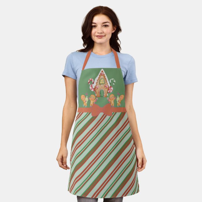 Gingerbread House and Gingerbread Kids Apron (Worn)