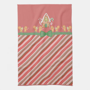 Gingerbread House and Gingerbread Men Kitchen Towel