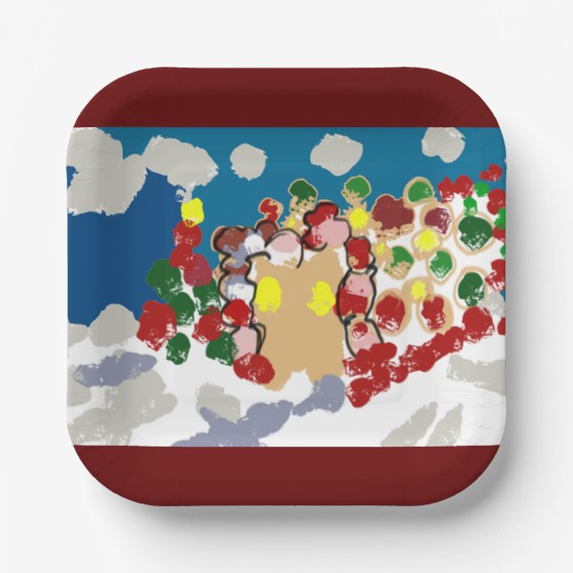 Gingerbread house and Gumdorp Paper Plate (Front)