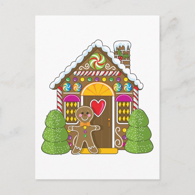 Gingerbread House and Man Postcard (Front)