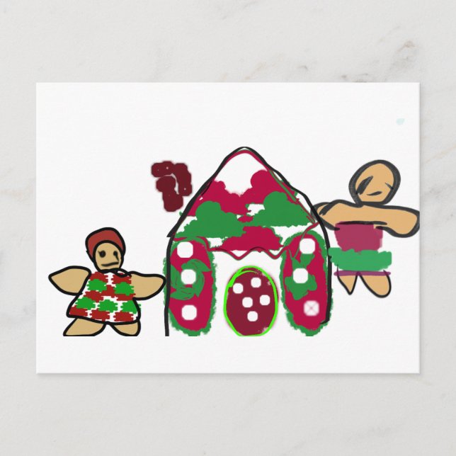 Gingerbread house art fun  postcard (Front)
