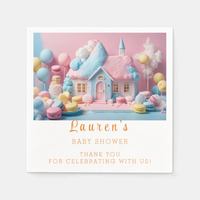 Gingerbread House  Baby Shower Napkin (Front)