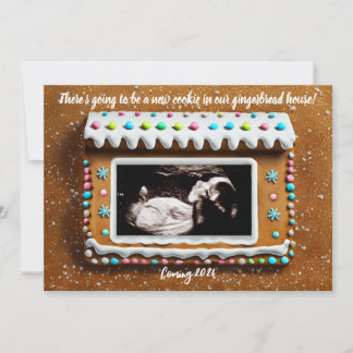 Gingerbread House Baby Ultrasound Pregnancy Announcement