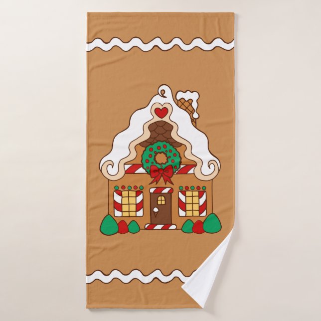 Gingerbread House Bathroom Towel  (Bath Towel)