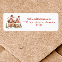Gingerbread House Birthday Label