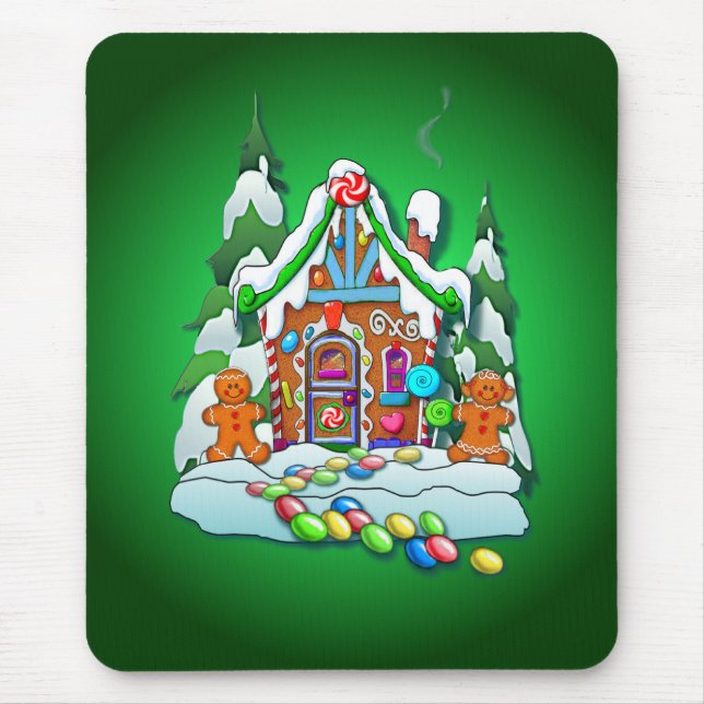 GINGERBREAD HOUSE by SHARON SHARPE Mouse Pad (Front)