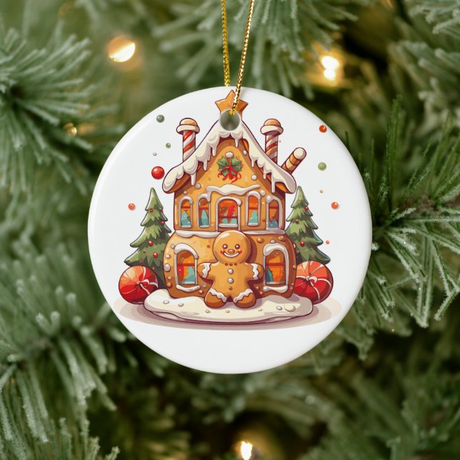 Gingerbread house ceramic ornament (Tree)
