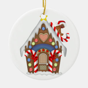 Gingerbread House Ceramic Ornament