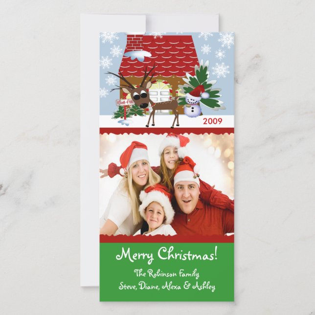 Gingerbread House Chirstmas Family Photo Card (Front)