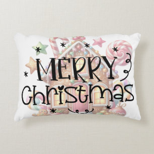 Gingerbread house Christmas Accent Pillow