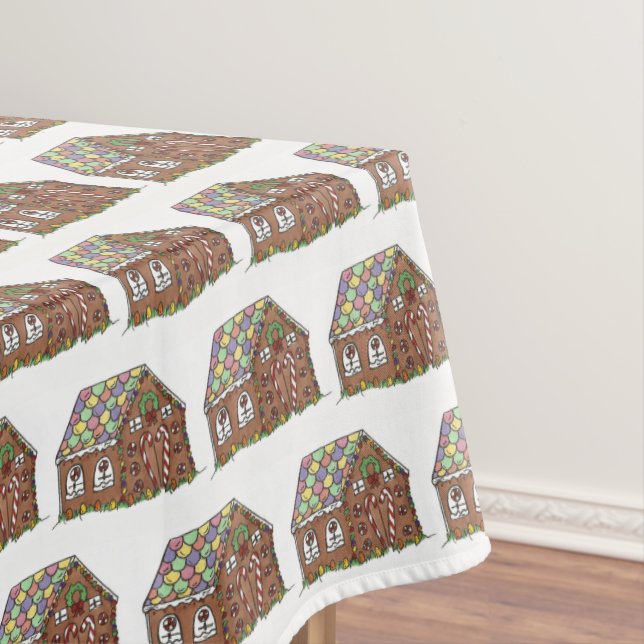 Gingerbread House Christmas Candy Holiday Sweet Tablecloth (In Situ)