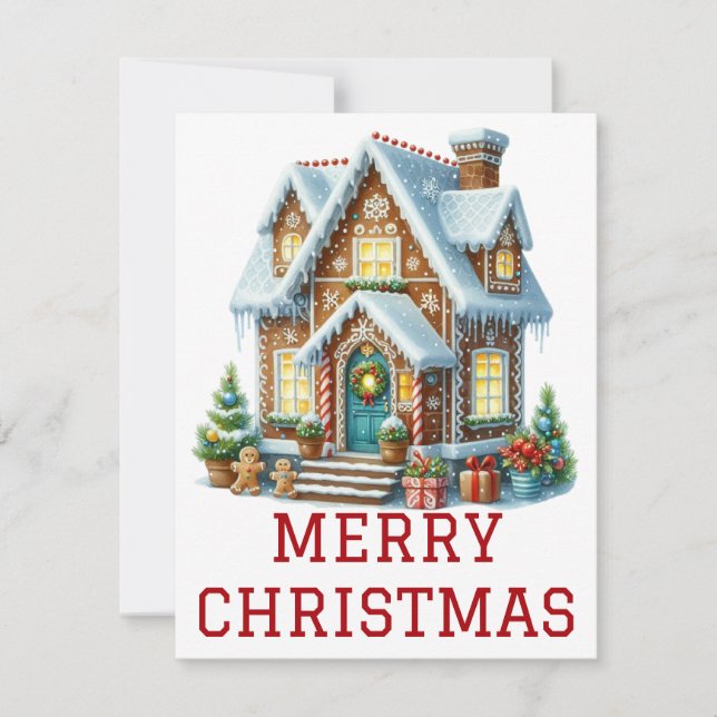 Gingerbread House Christmas Card (Front)
