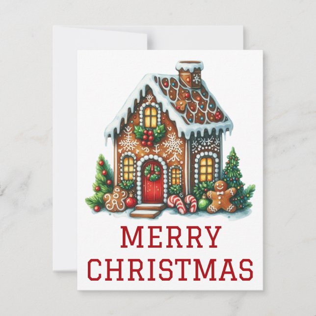Gingerbread House Christmas Card (Front)